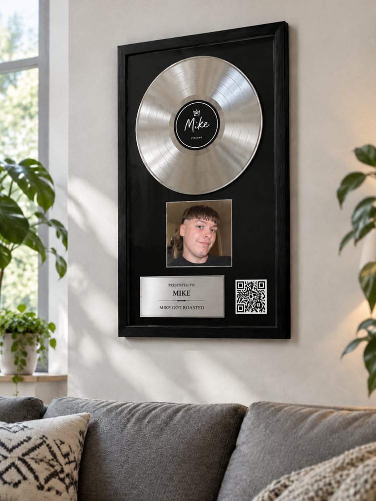 Framed platinum record